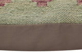 handmade Traditional Pillow Blue Orange Hand-Woven SQUARE 100% WOOL Hand woven turkish pillow2' x 2'