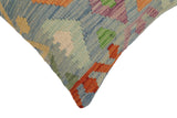 handmade Traditional Pillow Blue Rust Hand-Woven SQUARE 100% WOOL Hand woven turkish pillow2' x 2'