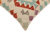 handmade Traditional Pillow Beige Rust Hand-Woven SQUARE 100% WOOL Hand woven turkish pillow2' x 2'