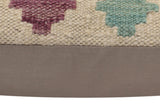 handmade Traditional Pillow Beige Rust Hand-Woven SQUARE 100% WOOL Hand woven turkish pillow2' x 2'