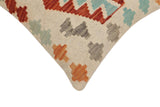handmade Traditional Pillow Beige Rust Hand-Woven SQUARE 100% WOOL Hand woven turkish pillow2' x 2'