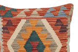 handmade Traditional Pillow Rust Blue Hand-Woven SQUARE 100% WOOL Hand woven turkish pillow2' x 2'