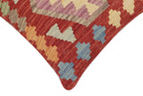 handmade Traditional Pillow Red Blue Hand-Woven SQUARE 100% WOOL Hand woven turkish pillow2' x 2'