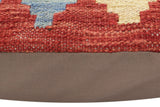 handmade Traditional Pillow Red Blue Hand-Woven SQUARE 100% WOOL Hand woven turkish pillow2' x 2'