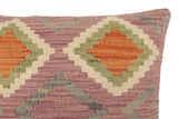 handmade Traditional Pillow Purple Rust Hand-Woven SQUARE 100% WOOL Hand woven turkish pillow2' x 2'