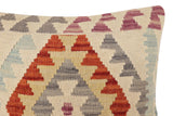 handmade Traditional Pillow Beige Rust Hand-Woven SQUARE 100% WOOL Hand woven turkish pillow2' x 2'