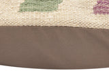 handmade Traditional Pillow Beige Rust Hand-Woven SQUARE 100% WOOL Hand woven turkish pillow2' x 2'