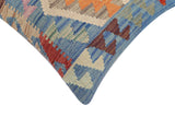 handmade Traditional Pillow Blue Red Hand-Woven SQUARE 100% WOOL Hand woven turkish pillow2' x 2'