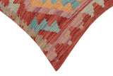 handmade Traditional Pillow Red Blue Hand-Woven SQUARE 100% WOOL Hand woven turkish pillow2' x 2'