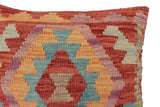 handmade Traditional Pillow Red Blue Hand-Woven SQUARE 100% WOOL Hand woven turkish pillow2' x 2'
