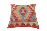 handmade Traditional Pillow Red Blue Hand-Woven SQUARE 100% WOOL Hand woven turkish pillow2' x 2'