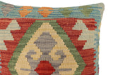 handmade Traditional Pillow Red Blue Hand-Woven SQUARE 100% WOOL Hand woven turkish pillow2' x 2'