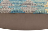 handmade Traditional Pillow Red Blue Hand-Woven SQUARE 100% WOOL Hand woven turkish pillow2' x 2'
