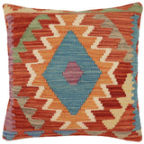 Tribal Bright Turkish Hand-Woven Kilim Pillow