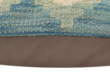 handmade Traditional Pillow Blue Rust Hand-Woven SQUARE 100% WOOL Hand woven turkish pillow2' x 2'
