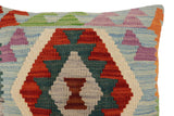 handmade Traditional Pillow Blue Rust Hand-Woven SQUARE 100% WOOL Hand woven turkish pillow2' x 2'