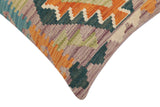 handmade Traditional Pillow Rust Blue Hand-Woven SQUARE 100% WOOL Hand woven turkish pillow2' x 2'