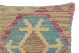 handmade Traditional Pillow Blue Purple Hand-Woven SQUARE 100% WOOL Hand woven turkish pillow2' x 2'