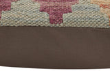 handmade Traditional Pillow Blue Rust Hand-Woven SQUARE 100% WOOL Hand woven turkish pillow2' x 2'