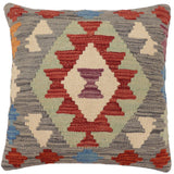 Rustic Huffman Turkish Hand-Woven Kilim Pillow