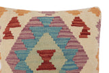 handmade Traditional Pillow Beige Red Hand-Woven SQUARE 100% WOOL Hand woven turkish pillow2' x 2'