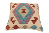 handmade Traditional Pillow Beige Red Hand-Woven SQUARE 100% WOOL Hand woven turkish pillow2' x 2'