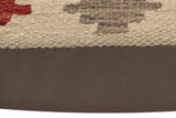 handmade Traditional Pillow Beige Red Hand-Woven SQUARE 100% WOOL Hand woven turkish pillow2' x 2'