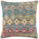 Tribal Washingt Turkish Hand-Woven Kilim Pillow