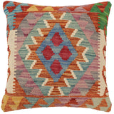 Rustic Reed Turkish Hand-Woven Kilim Pillow