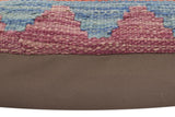 handmade Traditional Pillow Blue Rust Hand-Woven SQUARE 100% WOOL Hand woven turkish pillow2' x 2'