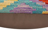 handmade Traditional Pillow Rust Blue Hand-Woven SQUARE 100% WOOL Hand woven turkish pillow2' x 2'