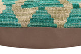 handmade Traditional Pillow Rust Blue Hand-Woven SQUARE 100% WOOL Hand woven turkish pillow2' x 2'