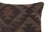 handmade Traditional Pillow Gray Brown Hand-Woven SQUARE 100% WOOL Hand woven turkish pillow2' x 2'