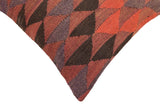 handmade Traditional Pillow Red Brown Hand-Woven SQUARE 100% WOOL Hand woven turkish pillow2' x 2'
