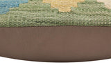 handmade Traditional Pillow Green Red Hand-Woven SQUARE 100% WOOL Hand woven turkish pillow2' x 2'