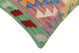 handmade Traditional Pillow Rust Blue Hand-Woven SQUARE 100% WOOL Hand woven turkish pillow2' x 2'