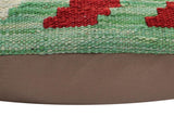 handmade Traditional Pillow Rust Blue Hand-Woven SQUARE 100% WOOL Hand woven turkish pillow2' x 2'