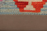 handmade Traditional Pillow Red Blue Hand-Woven SQUARE 100% WOOL Hand woven turkish pillow2' x 2'
