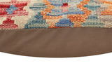 handmade Traditional Pillow Green Blue Hand-Woven SQUARE 100% WOOL Hand woven turkish pillow2' x 2'
