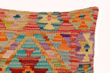 handmade Traditional Pillow Red Orange Hand-Woven SQUARE 100% WOOL Hand woven turkish pillow2' x 2'