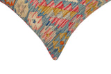 handmade Traditional Pillow Blue Beige Hand-Woven SQUARE 100% WOOL Hand woven turkish pillow2' x 2'