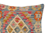 handmade Traditional Pillow Blue Beige Hand-Woven SQUARE 100% WOOL Hand woven turkish pillow2' x 2'
