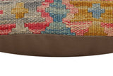 handmade Traditional Pillow Blue Beige Hand-Woven SQUARE 100% WOOL Hand woven turkish pillow2' x 2'