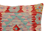 handmade Traditional Pillow Red Beige Hand-Woven SQUARE 100% WOOL Hand woven turkish pillow2' x 2'