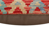 handmade Traditional Pillow Red Beige Hand-Woven SQUARE 100% WOOL Hand woven turkish pillow2' x 2'