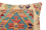 handmade Traditional Pillow Beige Blue Hand-Woven SQUARE 100% WOOL Hand woven turkish pillow2' x 2'