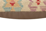 handmade Traditional Pillow Beige Rust Hand-Woven SQUARE 100% WOOL Hand woven turkish pillow2' x 2'