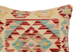handmade Traditional Pillow Beige Rust Hand-Woven SQUARE 100% WOOL Hand woven turkish pillow2' x 2'