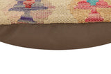 handmade Traditional Pillow Beige Rust Hand-Woven SQUARE 100% WOOL Hand woven turkish pillow2' x 2'