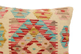 handmade Traditional Pillow Beige Rust Hand-Woven SQUARE 100% WOOL Hand woven turkish pillow2' x 2'